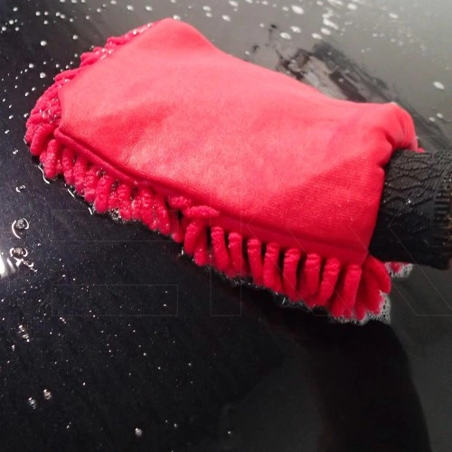 Washandschoen Microvezel Rasta rood